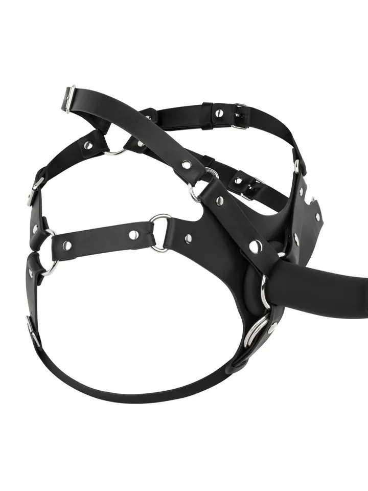No-Parts PU Leather Harness Black - Siksnas 3 [full]
