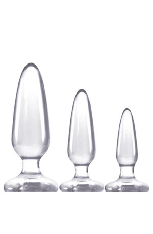 NS Novelties Jelly Rancher Butt Plug Trainer Kit Clear - Anālā spraudņa komplekts 1