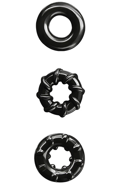 NS Novelties Renegade Dyno Rings Black - Gaiļa gredzenu komplekts 1