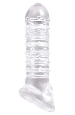 NS Novelties Renegade Ribbed Extension Clear - Penisa piedurkne 1