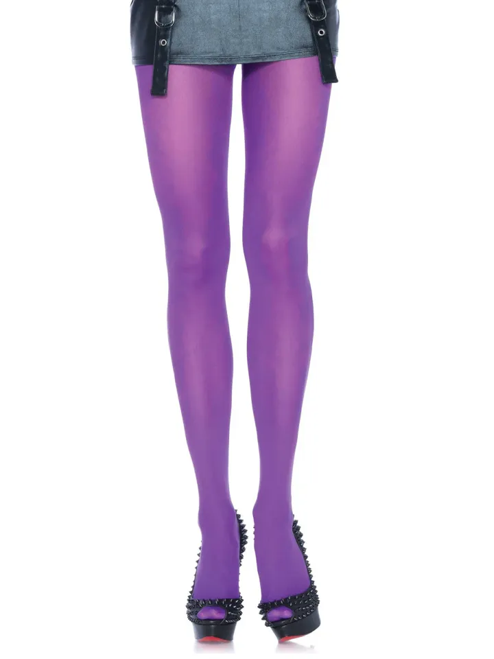 Nylon Opaque Pantyhose Purple - Zeķes 1 [full]