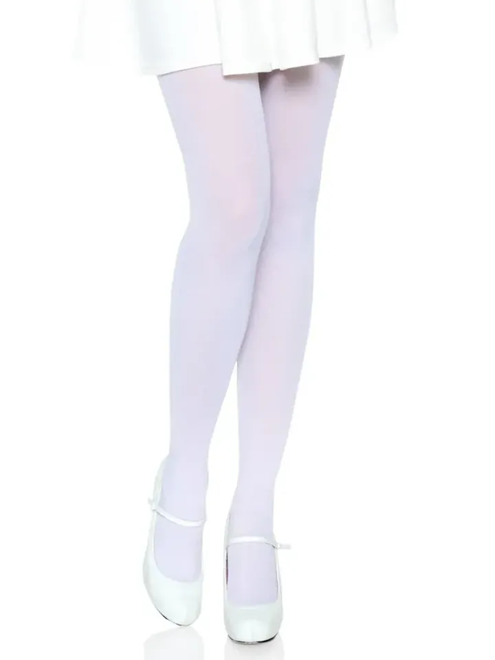 Nylon Opaque Pantyhose White - Zeķes 1 [full]