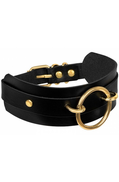 O-Ring Front Collar Black - BDSM Choker 2