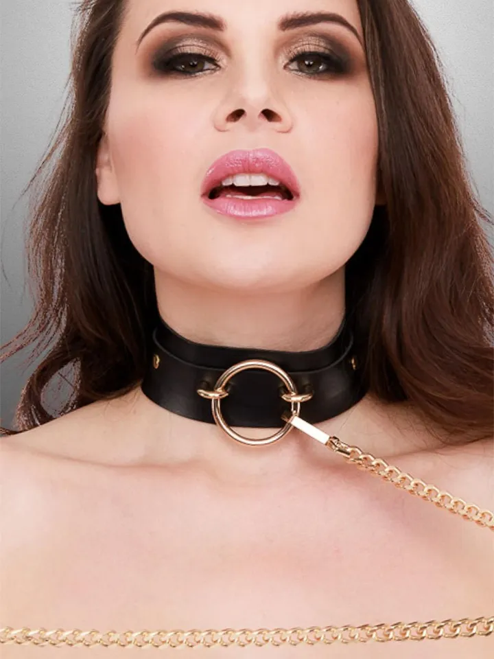 O-Ring Front Collar + Leash Black - Kaklasiksna un pavadas 1 [full]