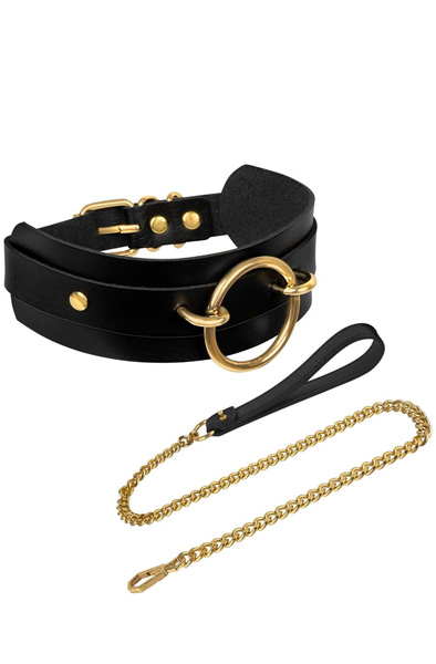 O-Ring Front Collar + Leash Black - Kaklasiksna un pavadas 2