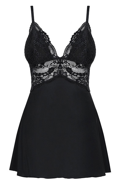 Obsessive 810-BAB Babydoll & Thong Black - Seksīga apakšveļa 3