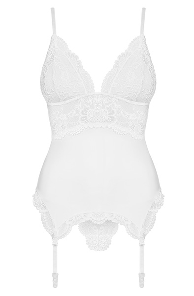 Obsessive 810-COR-2 Corset and Thong White - Korsete un siksnas 3