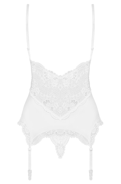 Obsessive 810-COR-2 Corset and Thong White - Korsete un siksnas 4
