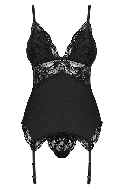 Obsessive 810-COR Corset & Thong Black - Korsete un siksnas 3