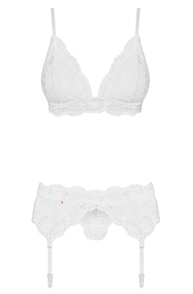 Obsessive 810-SEG-2 3-pieces set White - Seksīga apakšveļa 4