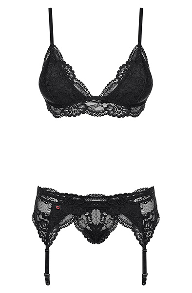 Obsessive 810-SEG 3 pcs set Black - Seksīga apakšveļa 4