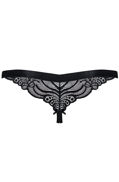 Obsessive 828-THC-1 Crotchless Thong Black - Biksītes bez kājstarpēm 5