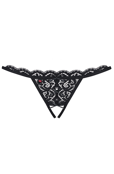 Obsessive 831-THC-1 Crotchless Thong Black - Biksītes bez kājstarpēm 4