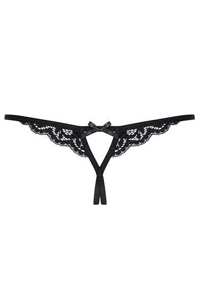 Obsessive 831-THC-1 Crotchless Thong Black - Biksītes bez kājstarpēm 5