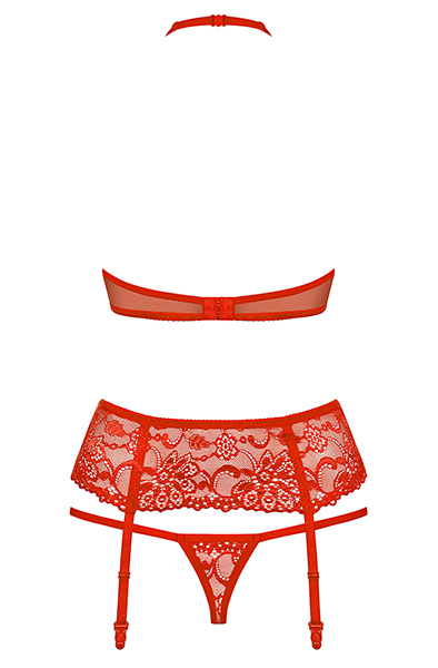 Obsessive 838-SEG-3 3 pcs set Red - Seksīga apakšveļa 5