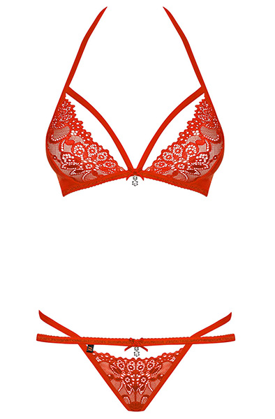 Obsessive 838-SET 2 pcs Set Red - Seksīga apakšveļa 3