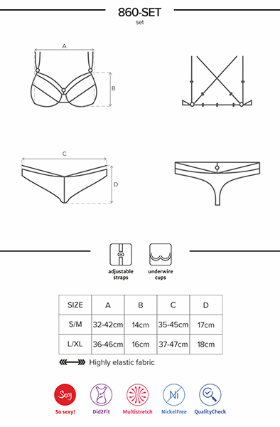 Obsessive 860-SET-2 2 pcs Set White - Seksīga apakšveļa 6