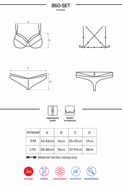 Obsessive 860-SET 2 pcs set Black - Seksīga apakšveļa 5