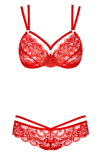 Obsessive 860-SET 2 pcs set Red - Seksīga apakšveļa 3