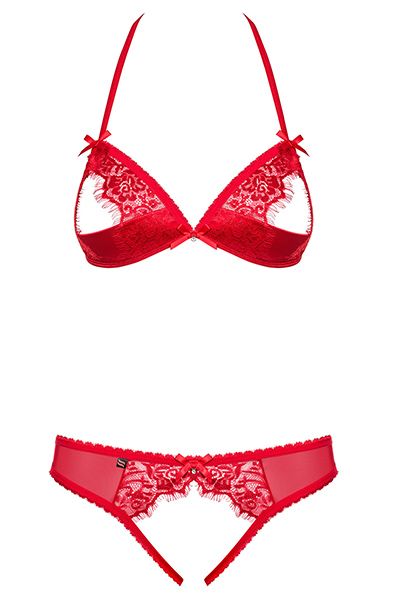 Obsessive 870-SEC-3 2 pcs Set Red - Seksīga apakšveļa 4