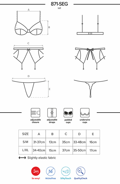 Obsessive 871-SEG-2 3 pcs set - Seksīga apakšveļa 5