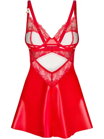 Obsessive Aliosa Chemise & Thong Red - Chemise & Babydoll 3