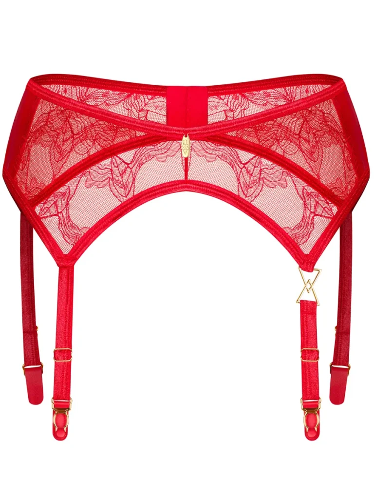Obsessive Aliosa Garter Belt Red - Zeķes jostas turētājs 3