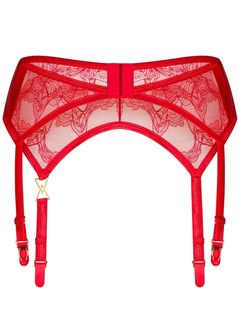 Obsessive Aliosa Garter Belt Red - Zeķes jostas turētājs 4