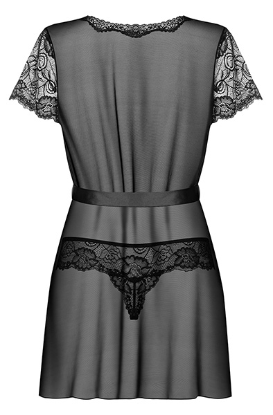Obsessive Alluria Peignoir & Thong Black - Seksīga apakšveļa 4