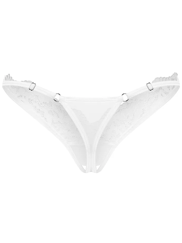 Obsessive Arrowel Crotchless Thong White - Biksītes bez kājstarpēm 5
