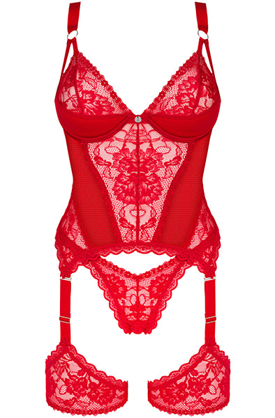 Obsessive Belovya Corset Red - Korsete un siksnas 3