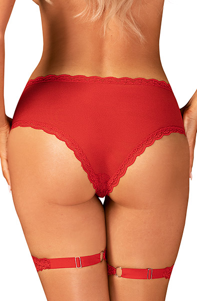 Obsessive Belovya Garter Panties Red - Biksītes 2