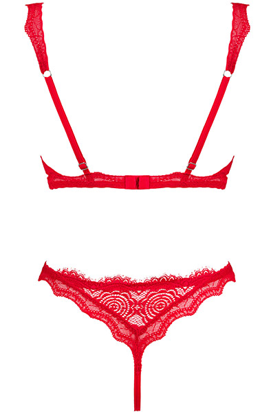 Obsessive Bergamore 2-pcs Set Red - Seksīga apakšveļa 4