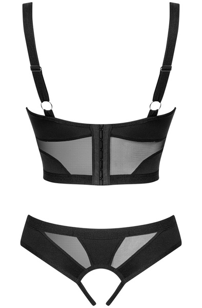 Obsessive Chic Amoria 2-pcs Crotchless Set - Krūštura un krūštura komplekts 4
