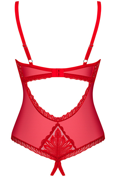 Obsessive Chilisa Crotchless Teddy Red - Tedijs 4