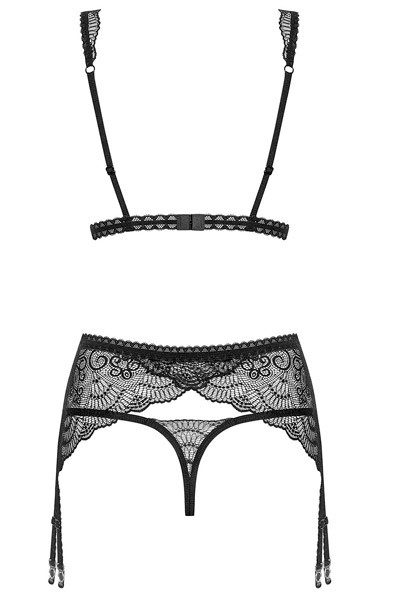 Obsessive Firella 3-pcs Set Black - Seksīga apakšveļa 4
