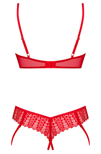 Obsessive Ingridia 2-pcs Crotchless Set - Seksīga apakšveļa 4