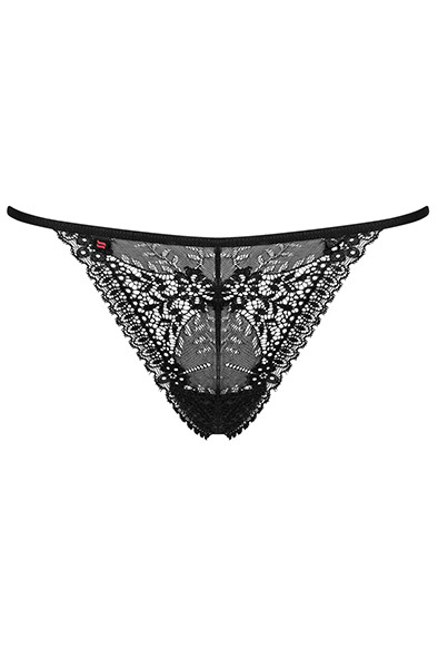 Obsessive Intensa Thong Black - Mežģīņu apakšbiksītes 4