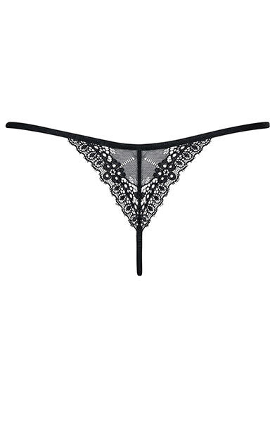 Obsessive Intensa Thong Black - Mežģīņu apakšbiksītes 5