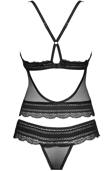 Obsessive Ivannes Top & Thong Black - Seksīga apakšveļa 4