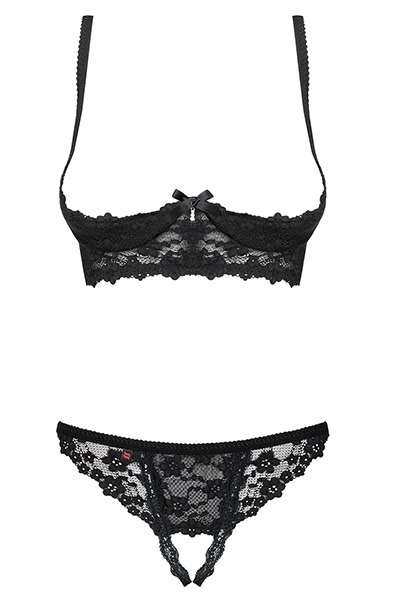 Obsessive Letica 2 pcs Cupless Set Black - Seksīga apakšveļa 4
