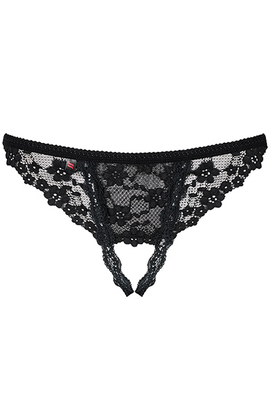 Obsessive Letica Crotchless Thong Black - Mežģīņu apakšbiksītes 4