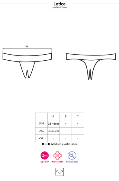 Obsessive Letica Crotchless Thong Black - Mežģīņu apakšbiksītes 6