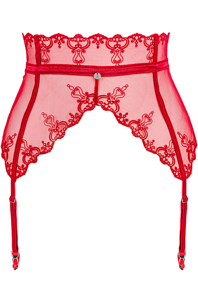 Obsessive Lonesia Garter Belt Red - Zeķes jostas turētājs 3