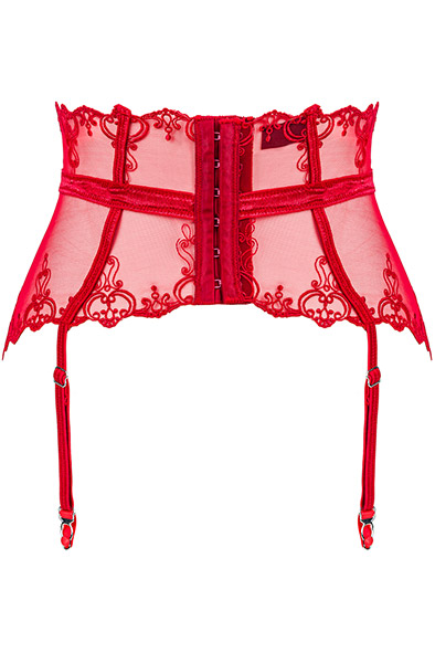 Obsessive Lonesia Garter Belt Red - Zeķes jostas turētājs 4