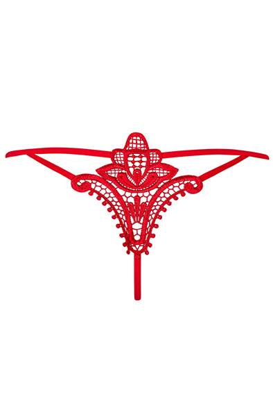 Obsessive Luiza Thong Red - Mežģīņu apakšbiksītes 5