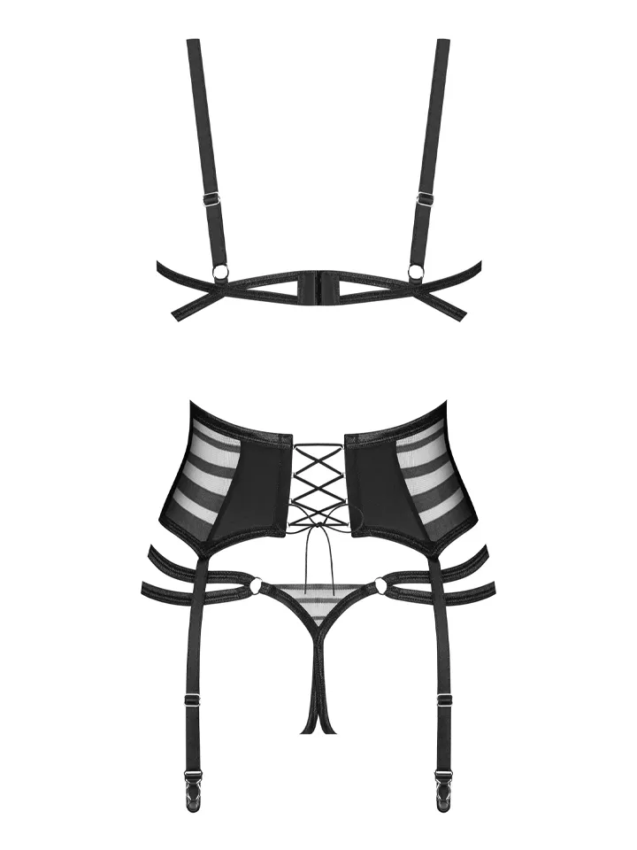 Obsessive Lune Bellis 3-pcs Crotchless Set - Underklädesset 5 [full]
