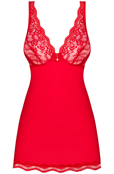 Obsessive Luvae Babydoll & Thong Red - Babydoll apakšveļa 3