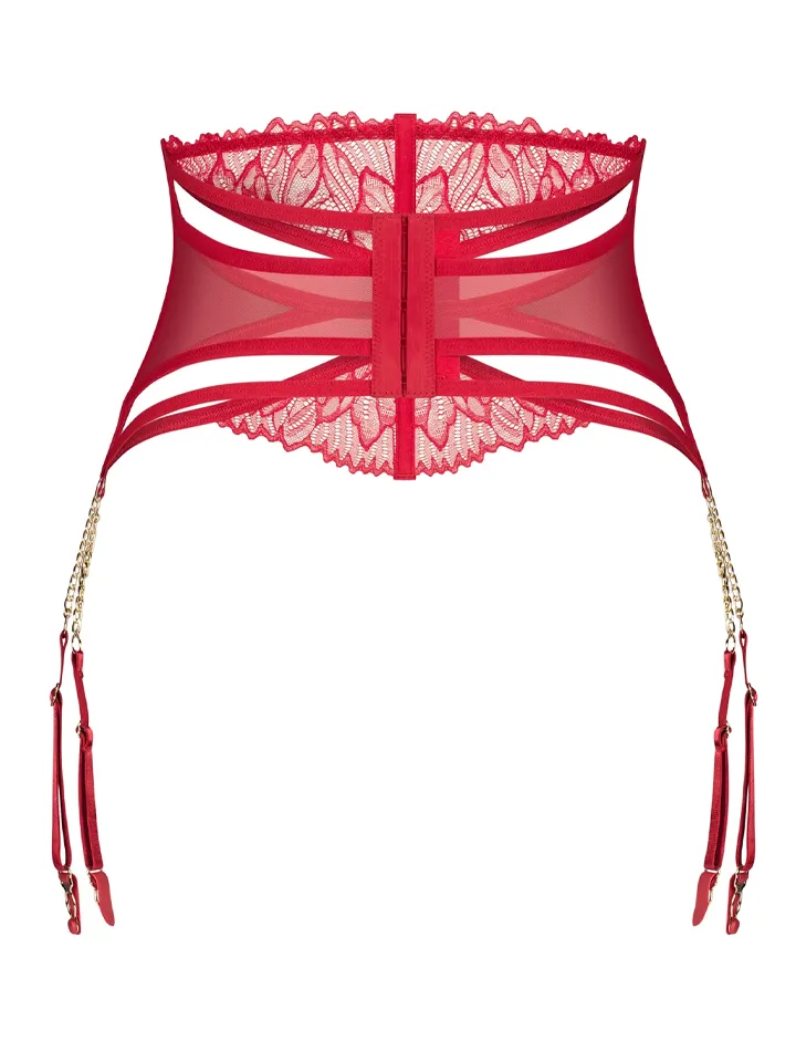 Obsessive Matildea Garter Belt Red - Zeķes jostas turētājs 4 [full]