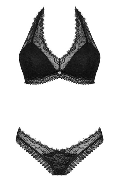Obsessive Medilla 2-pcs Set Black - Krūštura un krūštura komplekts 3